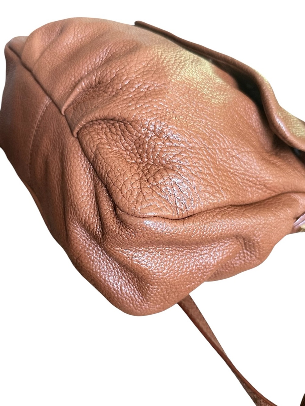 Marc by Marc Jacobs Tan Pebbled Leather Shoulder Bag with Gold Plaque - Picture 6 of 13